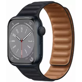 Умные часы Apple Watch Series 8 45 мм, Midnight Leather Link S/M, черный